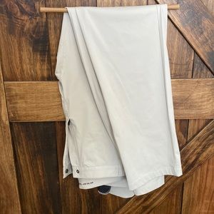 Rhone size 40 khaki color. Super comfy just a tad long for me. Only wore twice.